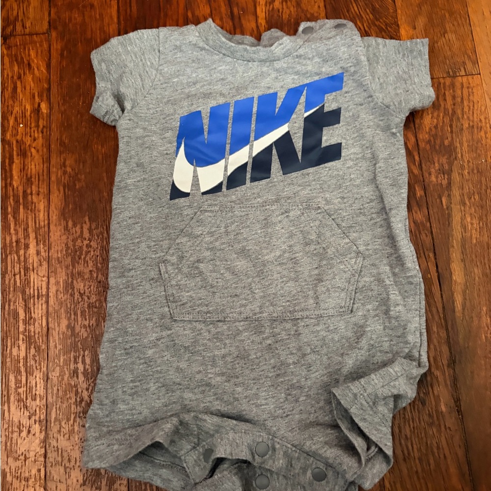 Nike Infant Romper in Gray and Blue